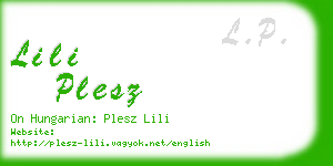 lili plesz business card